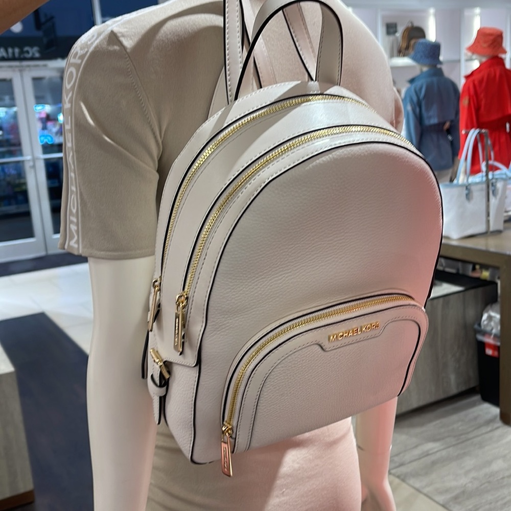 Michael Kors Jaycee Medium Pebbled Leather Backpack
Light Cream - Picture 14 of 16